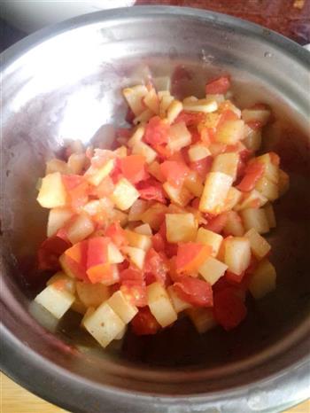 简易美味土豆西红柿蛋炒饭的做法图解5