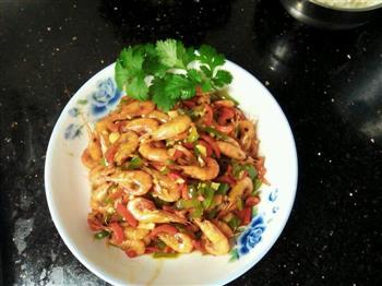 青红椒炒河虾的做法步骤4