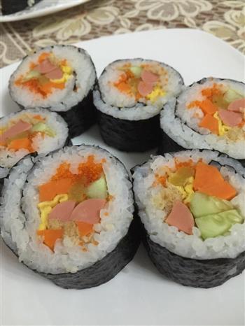 肉松蟹籽寿司卷的做法图解4