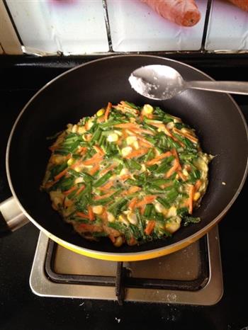 素食-韭菜煎蛋的做法步骤6
