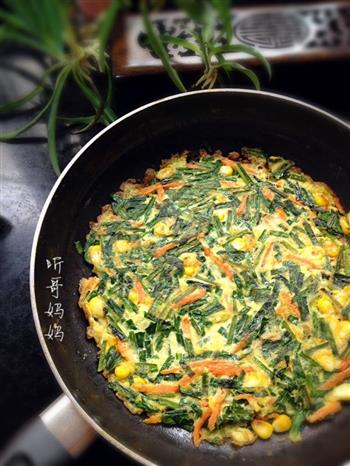素食-韭菜煎蛋的做法步骤7