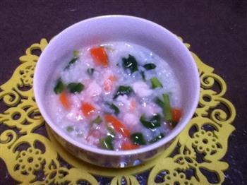 宝宝辅食12+-蔬菜鲜虾粥的做法步骤3
