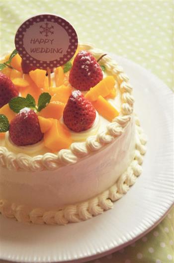 草莓芒果奶油海绵蛋糕的做法图解13