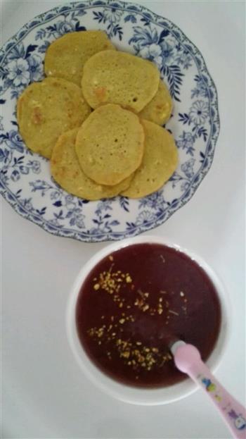 蔬菜鸡蛋饼+豆沙桂花藕粉的做法步骤1