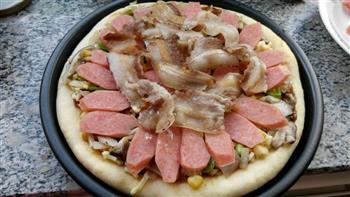 中式口味-田园烤肉披萨的做法图解5