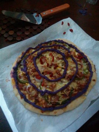 碎碎曲奇紫薯披萨饼的做法图解14