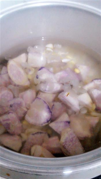 皂角米莲子白合紫薯糖水的做法图解4