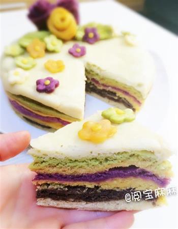 彩虹馒头蛋糕的做法步骤14