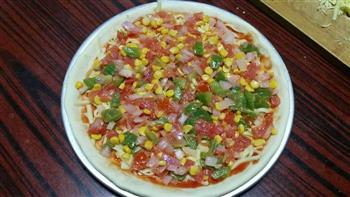 10寸杂蔬腊肠披萨的做法图解10