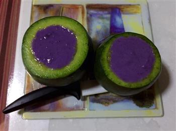 绿瓜紫薯布丁的做法图解6