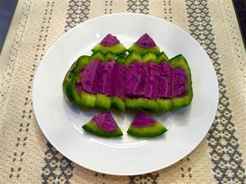 绿瓜紫薯布丁的做法图解7