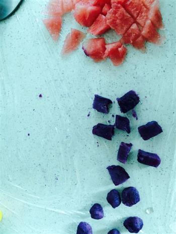 紫薯西瓜冰棍的做法步骤2