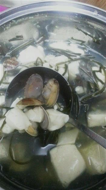 蛤蜊豆腐海带汤的做法步骤3