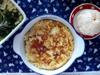芦笋蛋饼&菌菇菠菜味噌汤&橘子的做法图解4