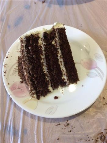 三层巧克力蛋糕软芝士糖霜夹心的做法图解2