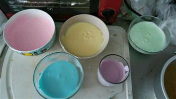彩虹酸奶冻芝士蛋糕6寸的做法图解5