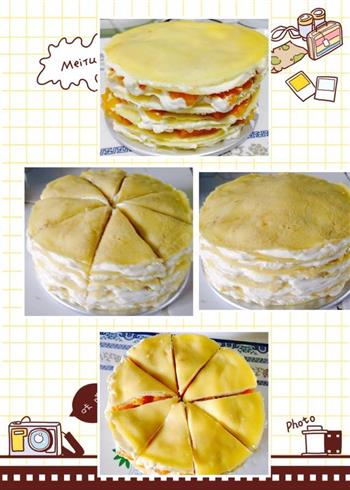 榴莲芒果千层蛋糕的做法步骤15