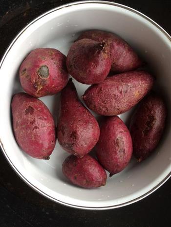 椰汁紫薯芋圆西米的做法步骤1