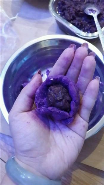 山药紫薯红豆糕的做法图解3