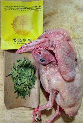 龙井皇菊煲乳鸽的做法步骤1
