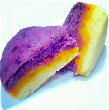 南瓜紫薯牛奶发糕的做法步骤4