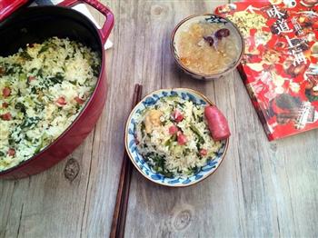 锅巴焦香的上海菜饭-铸铁锅的妙用的做法步骤10