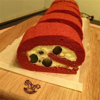 红丝绒蓝莓蛋糕卷的做法步骤12