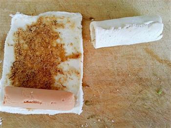 创意早餐-面包肉松被蛋卷的做法步骤6