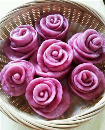 奶香紫薯玫瑰花卷的做法步骤9