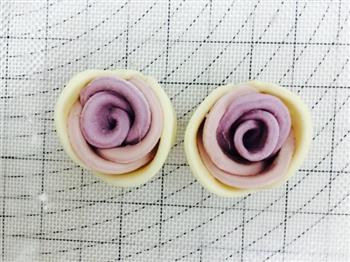 渐变紫薯牛奶玫瑰花馒头的做法步骤10
