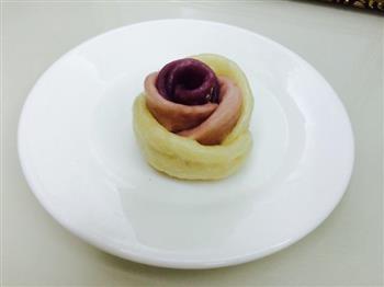 渐变紫薯牛奶玫瑰花馒头的做法步骤13