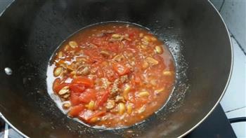 西红柿炒花生肉末拌鸡蛋面的做法步骤7