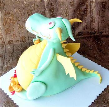 翻糖蛋糕-财神小恐龙的做法步骤21