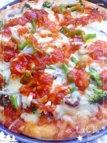 海鲜时蔬披萨的做法图解4