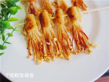 蒜蓉香辣金针菇烤串的做法步骤10