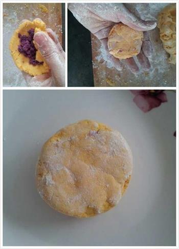 南瓜紫薯饼的做法图解6