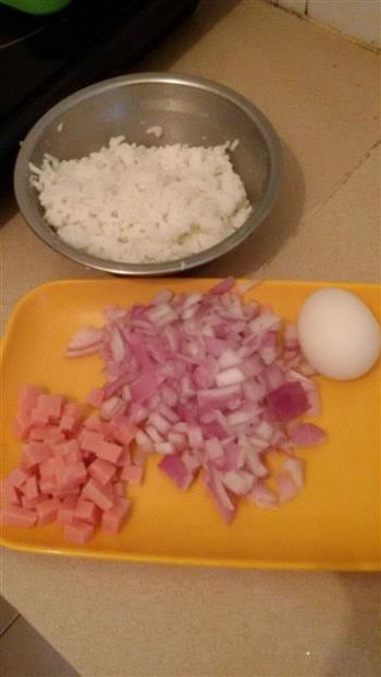 洋葱火腿鸡蛋炒饭的做法步骤1