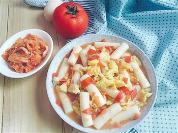 当韩国食材遇上中国味道-番茄鸡蛋炒年糕的做法步骤12