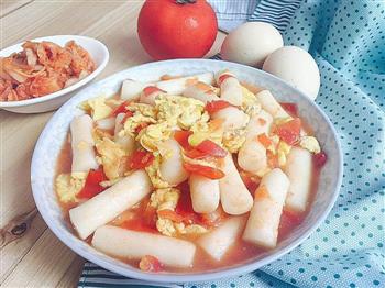 当韩国食材遇上中国味道-番茄鸡蛋炒年糕的做法步骤13