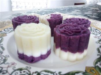 精致甜点-紫薯山药糕的做法步骤2