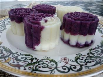精致甜点-紫薯山药糕的做法图解3
