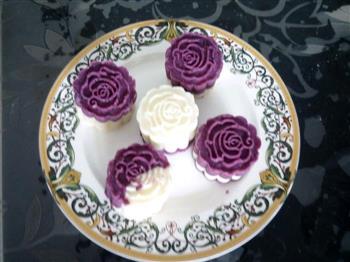精致甜点-紫薯山药糕的做法图解4