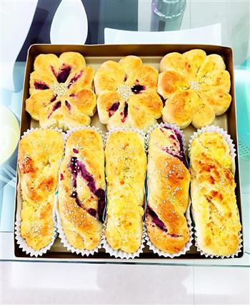 有颜值更美味的蜂蜜紫薯面包卷and香草椰蓉面包卷的做法步骤14