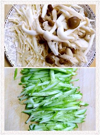 —黄瓜拌菌菇的做法步骤3