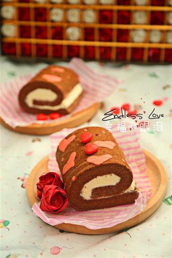 爱心巧克力蛋糕卷的做法步骤17