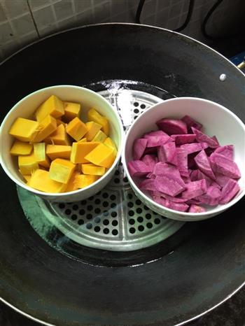 香煎紫薯南瓜饼的做法图解1
