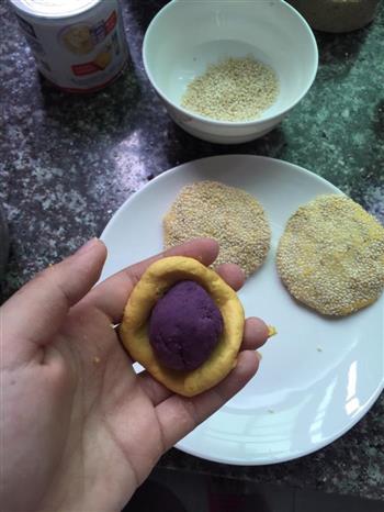 香煎紫薯南瓜饼的做法步骤5
