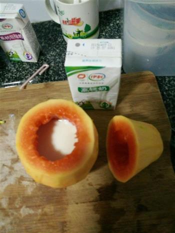 木瓜炖奶的做法步骤3