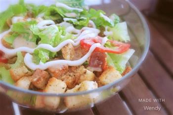 蔬菜沙拉 蔬菜水果沙拉凯撒沙拉 健康清爽无负担的美食的做法步骤6