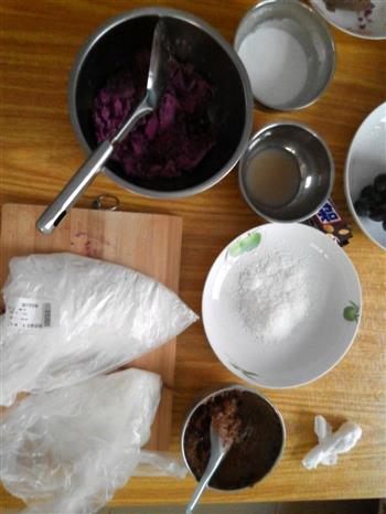 椰香紫薯糯米糍甜品的做法图解2
